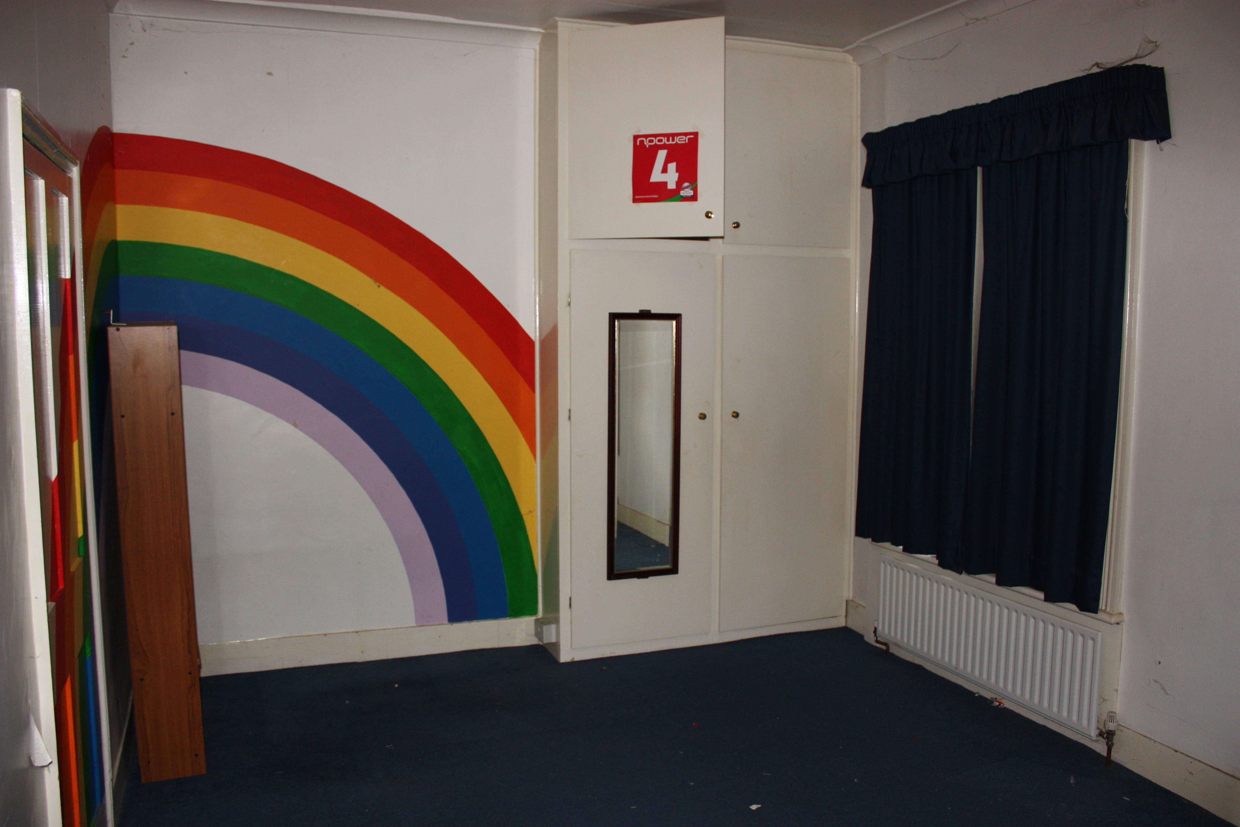 This is a before picture of a dated room