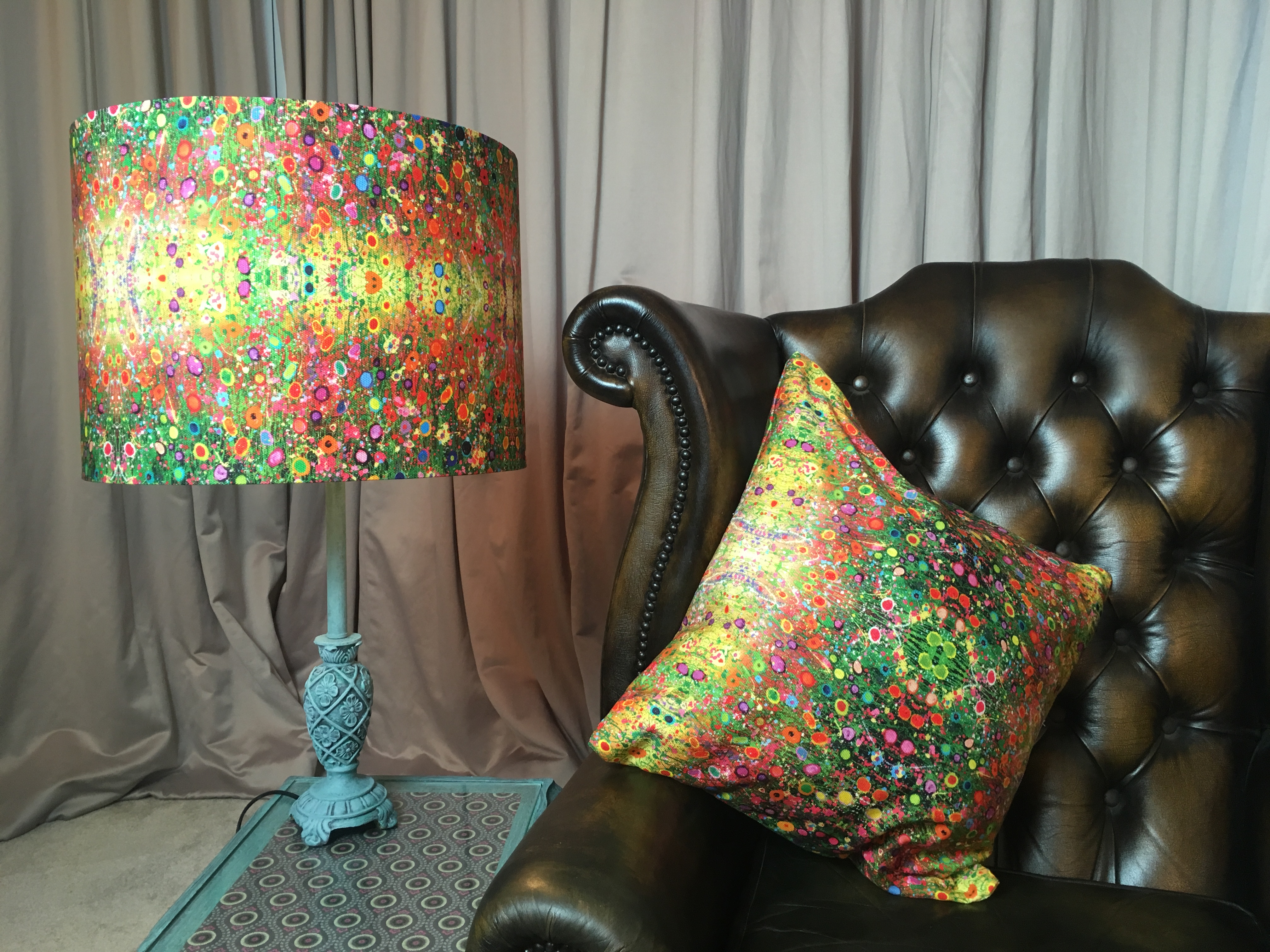 cushions and lamp shade