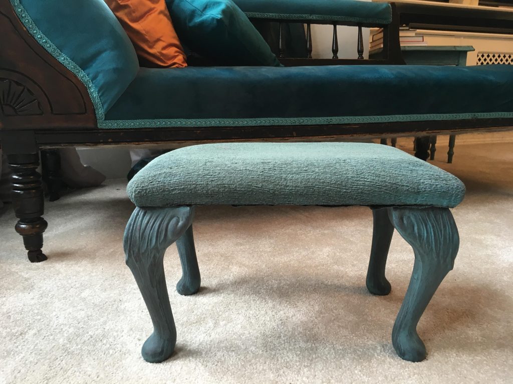 fabric stool after